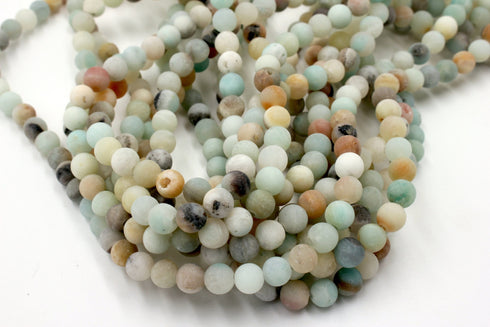 10mm Matte Amazonite Gemstone Beads, 15' Strand, Natural Amazonite, Approx 40 Beads Per Strand, Jewelry Making, Gemstone Beads,